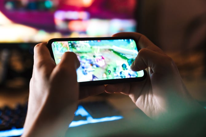 Playing game on phone