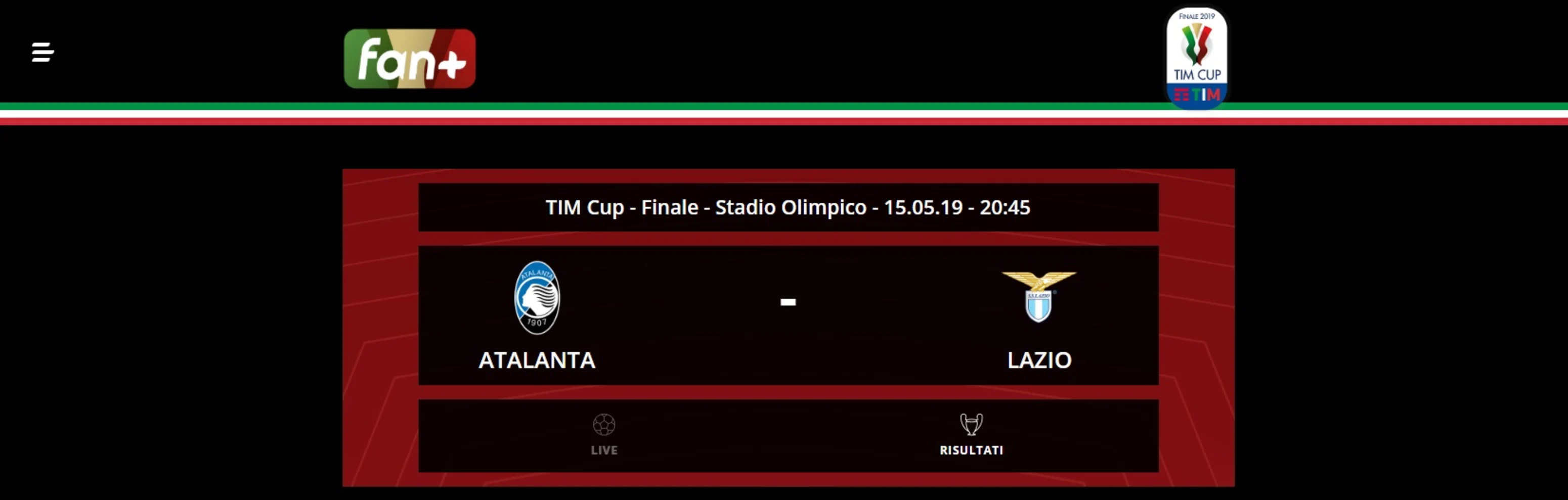 Lega Serie A app Tim Cup Finale 2019 FAN+