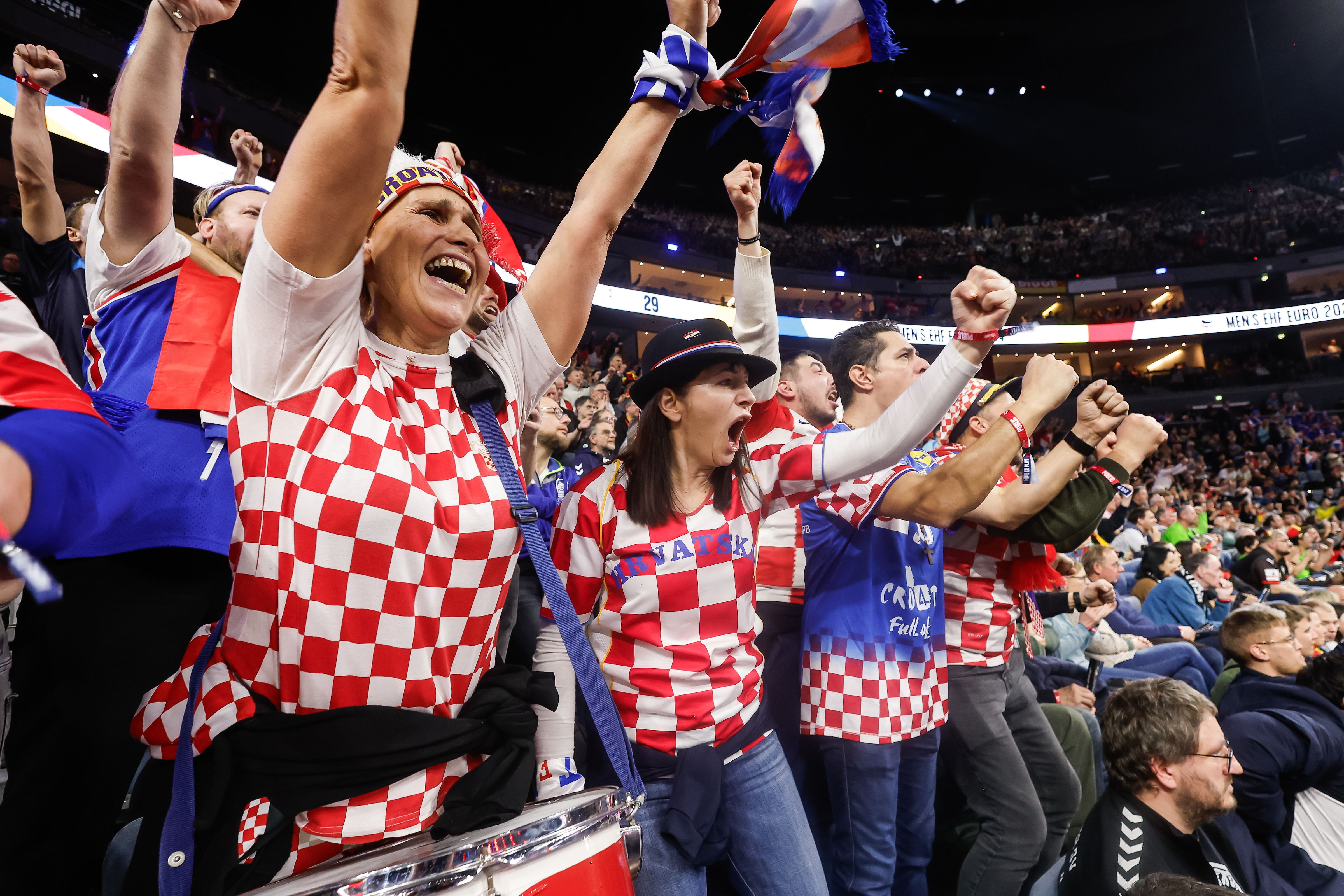 Handball fans at a game