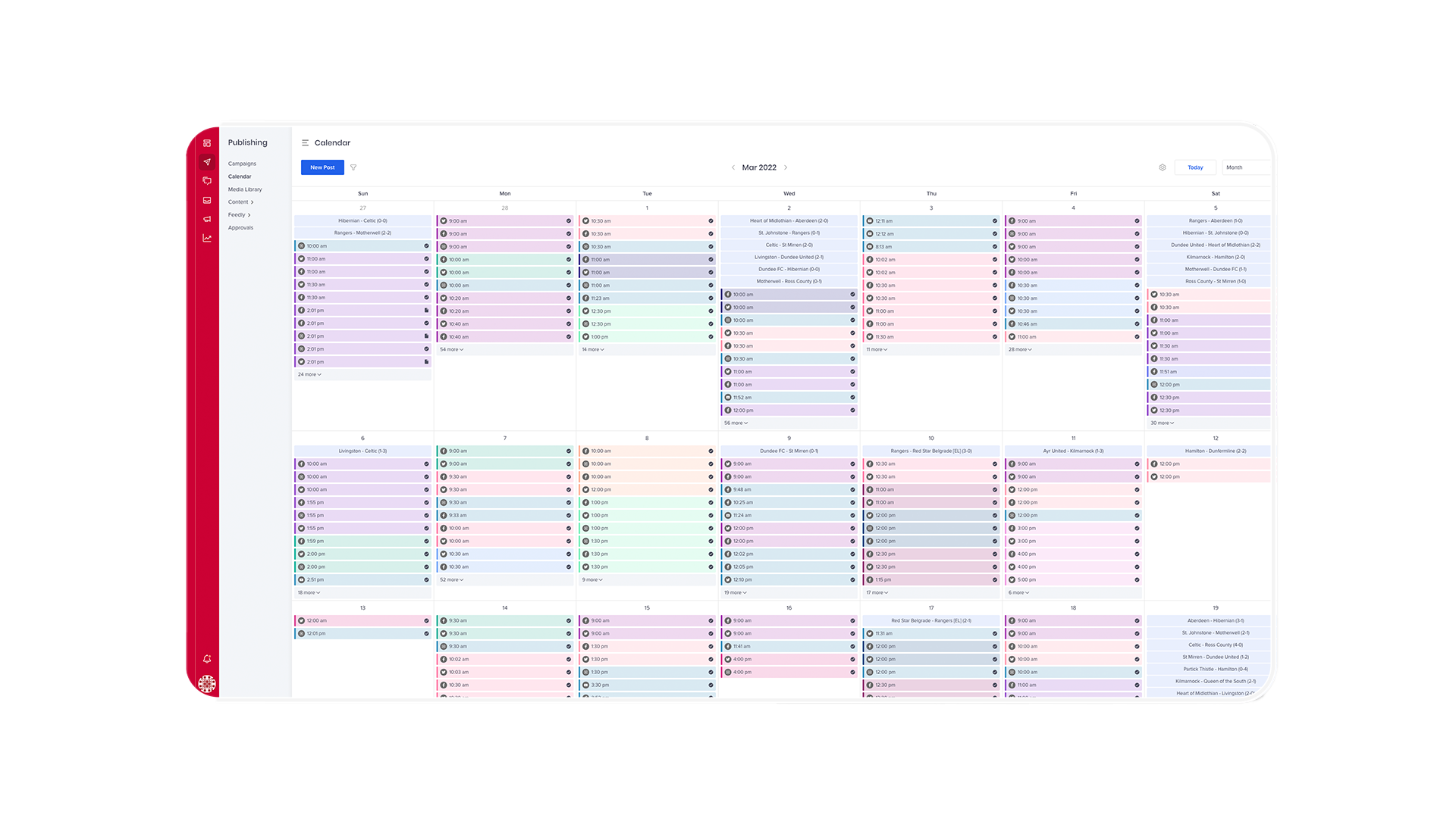 Content X calendar screen